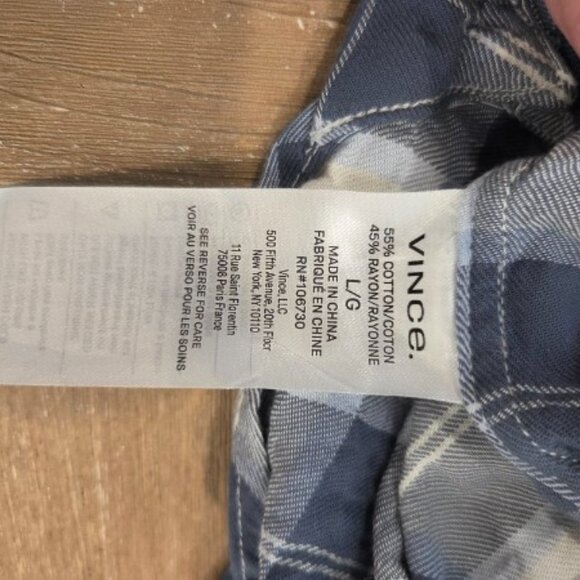 Vince Blue Casual Button Down Shirt, Mens's L (Regular Fit) - Picture 3 of 4
